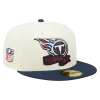 NEW ERA Tennessee Titans Cream/Navy 2022 Sideline 59FIFTY Fitted Hat -Fashion Hat Shop TennesseeTitansCream Navy2022Sideline59FIFTYFittedHat