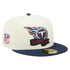 NEW ERA Tennessee Titans Cream/Navy 2022 Sideline 59FIFTY Fitted Hat